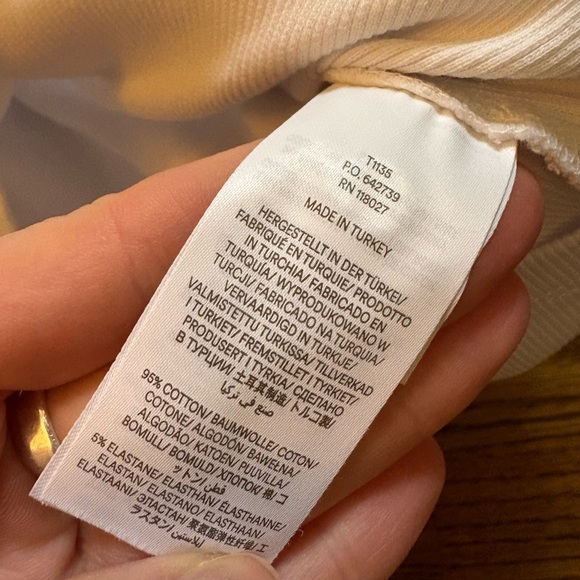 Boden White V-Neck Henley ribbed Buttoned Women's long sleeve size 16 - Picture 5 of 5